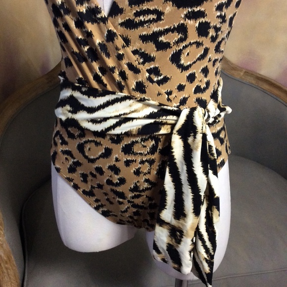 Anne Klein cheetah maillot swimsuit, size 8, like new! - Picture 6 of 15